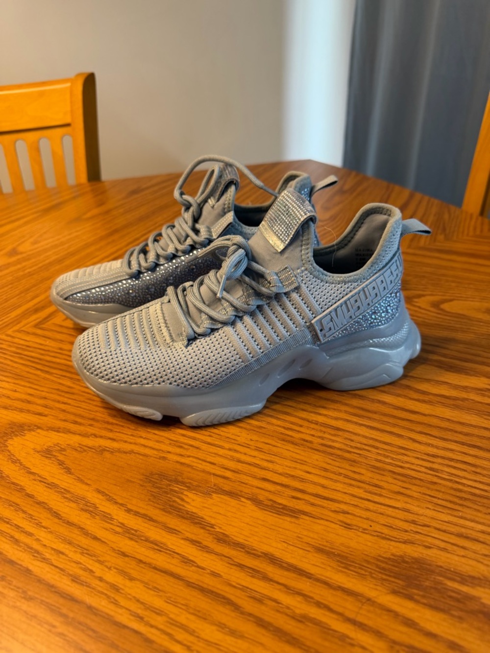 Steve Madden Gray Knit Platform Sneakers